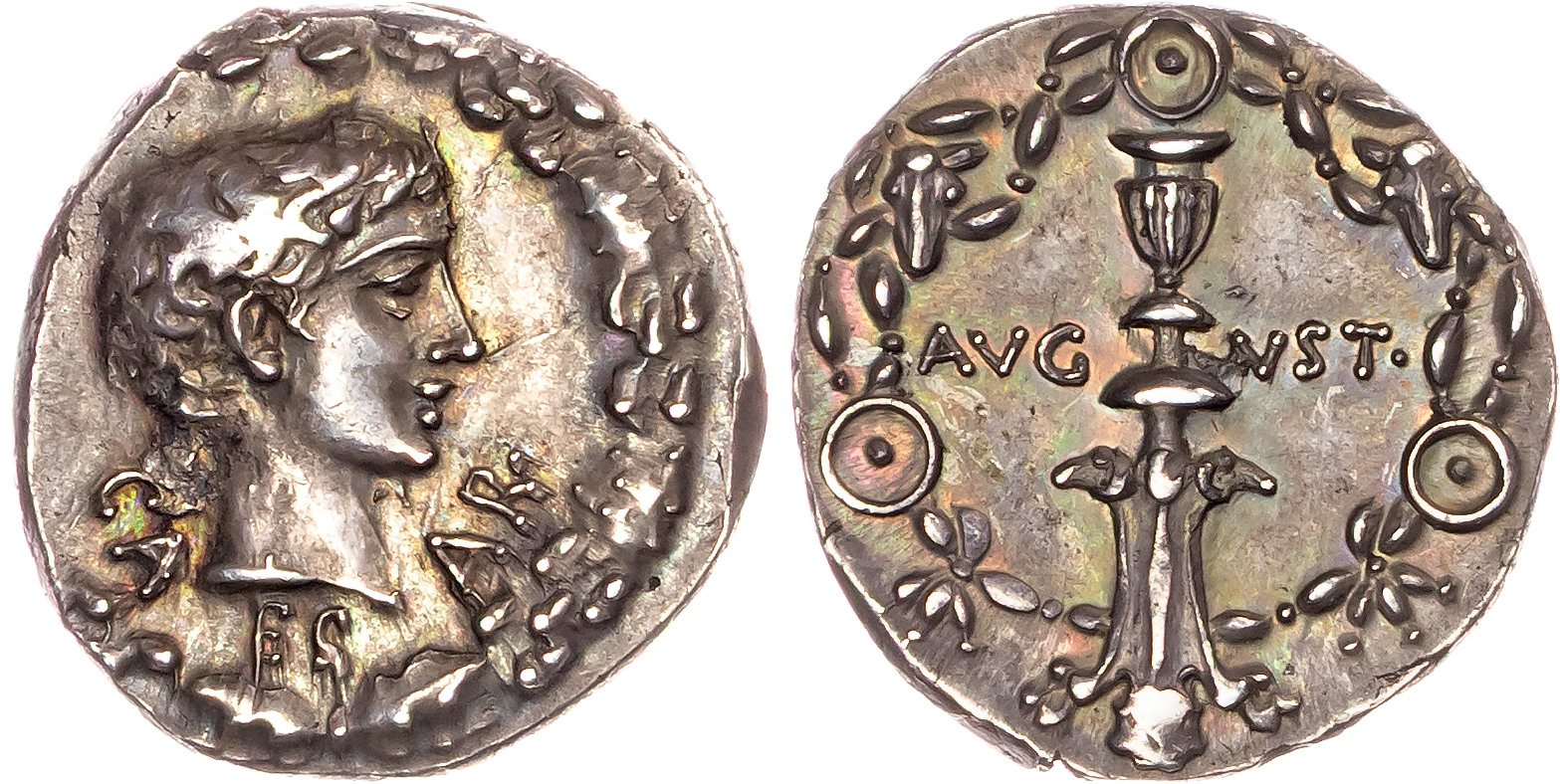 Augustus (27 BC–AD 14) AR Denarius, uncertain mint, c. 17 BC, 3.87g. 