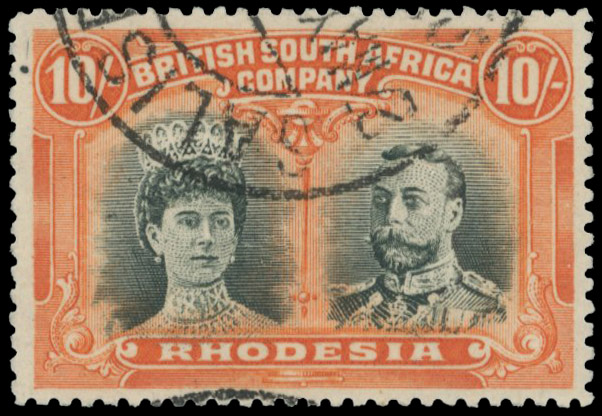 10s deep myrtle and orange SG 163, Salisbury CTO