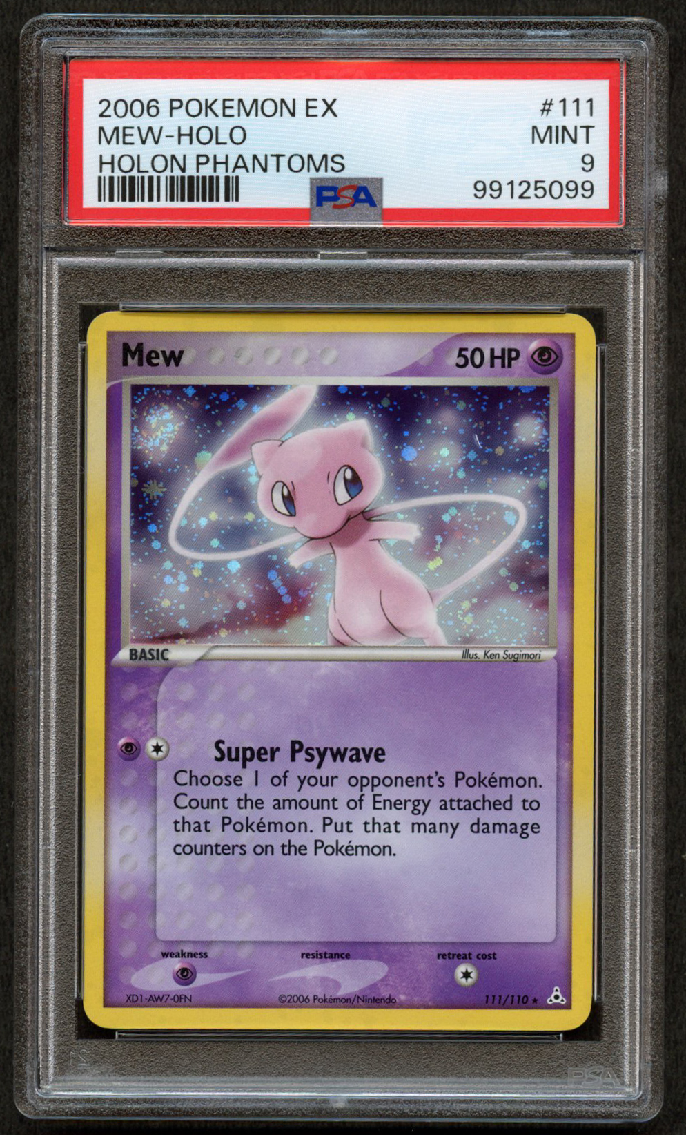 PSA 9 Mew Holo - Holon Phantoms 2006 - #111