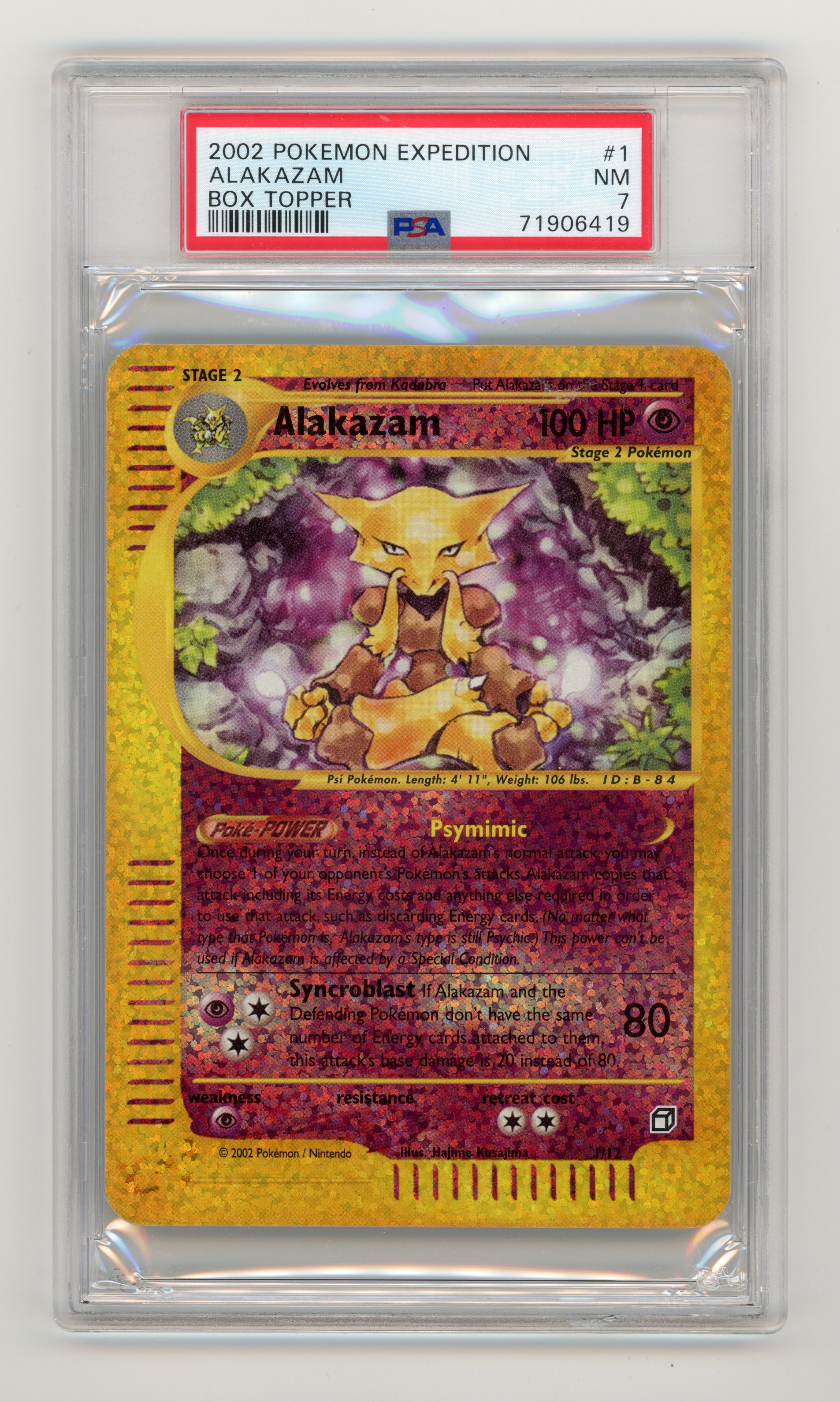 PSA 7 Alakazam #1 Box Topper Jumbo Expedition