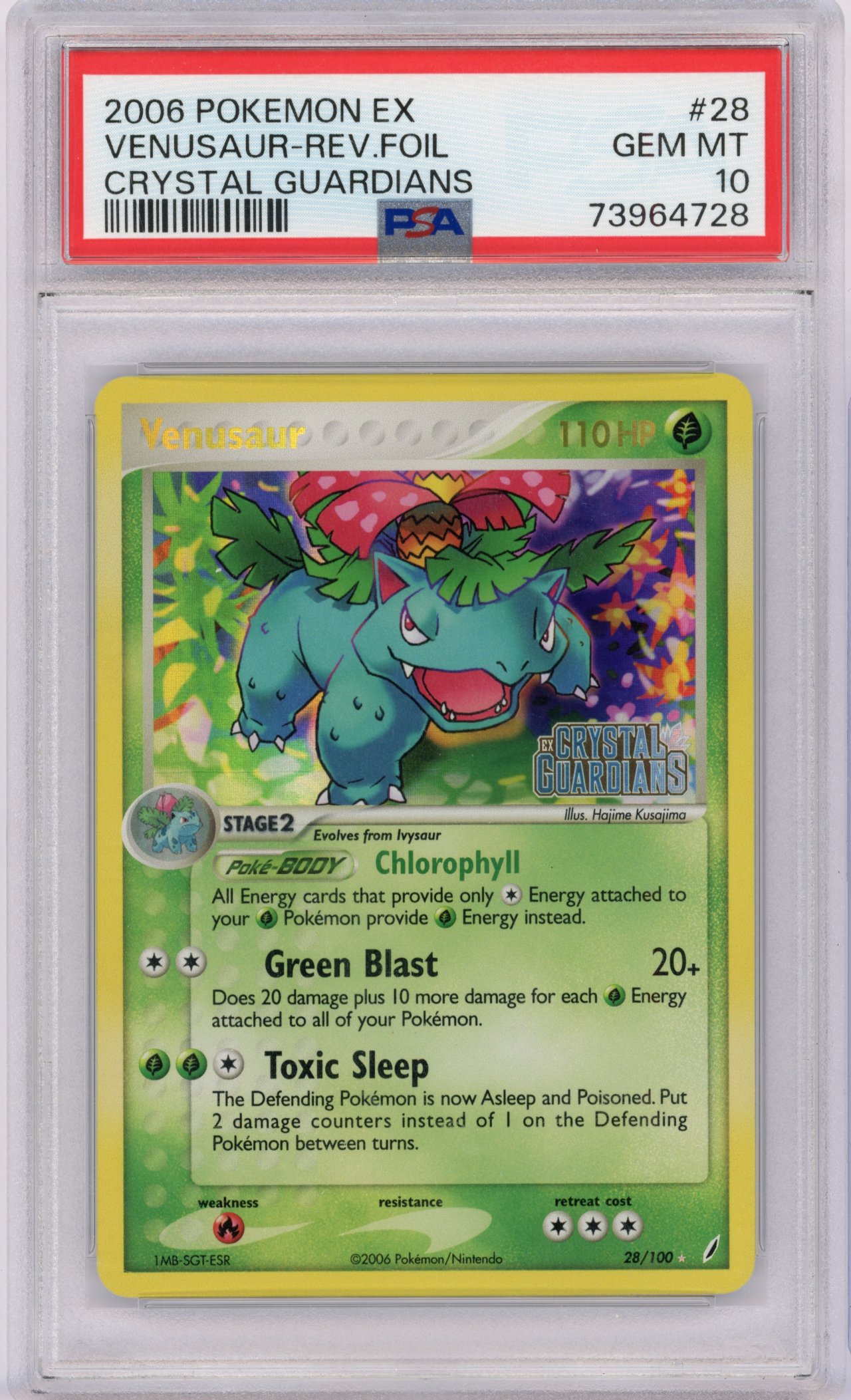 PSA 10 Venusaur REV FOIL - #28 Crystal Guardians 2006 Reverse Holo