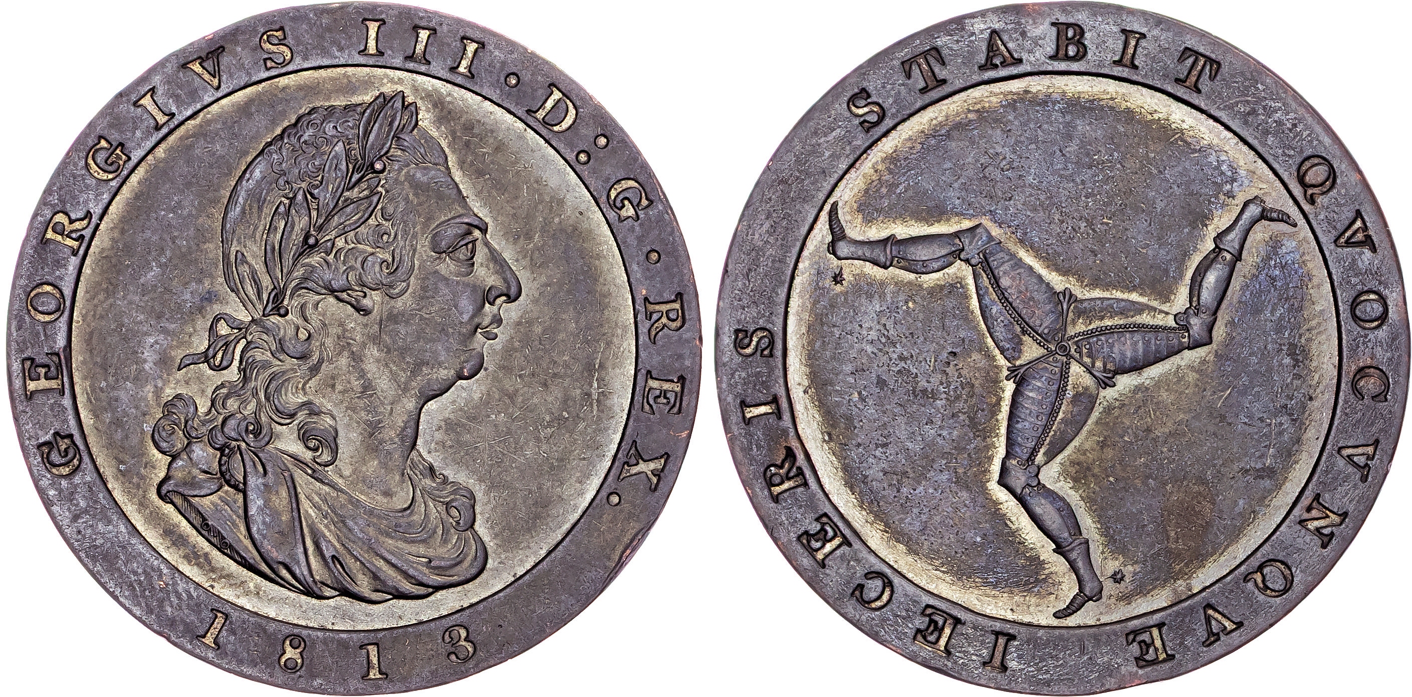Isle of Man, George III (1760-1820), AE Proof Penny, 1818. 