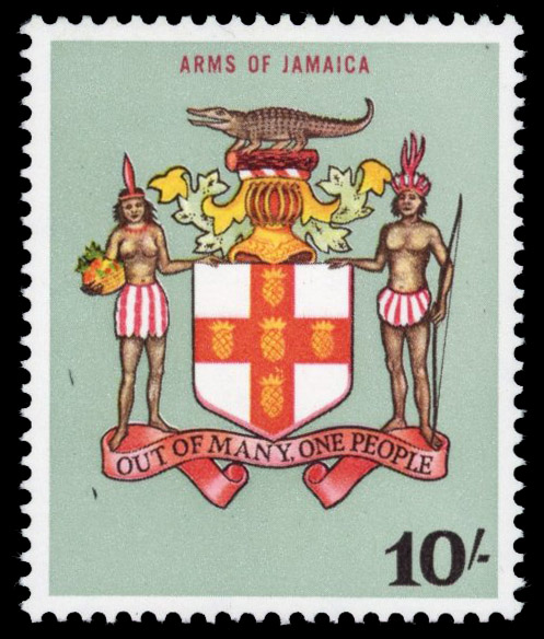 Jamaica SG 231a 1964 10s blue omitted mint
