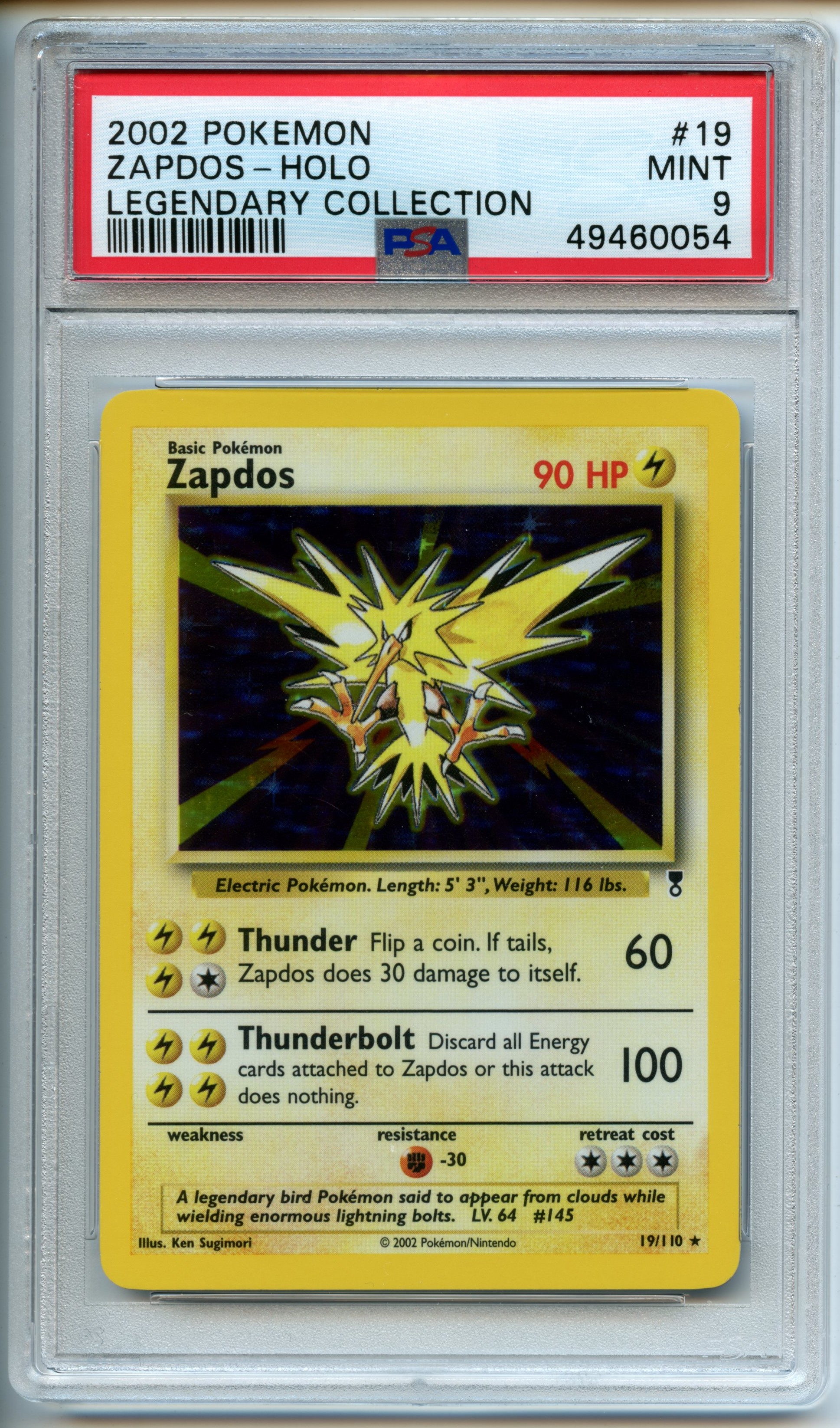 Pokémon TCG - Zapdos - Holo Legendary Collection - PSA 9