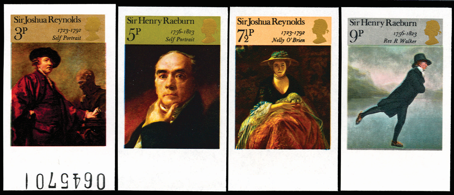 GB 1973 3p-9p "British Paintings". Superb unmounted o.g bottom marginal set of four imperforate imprima… SG931/4var