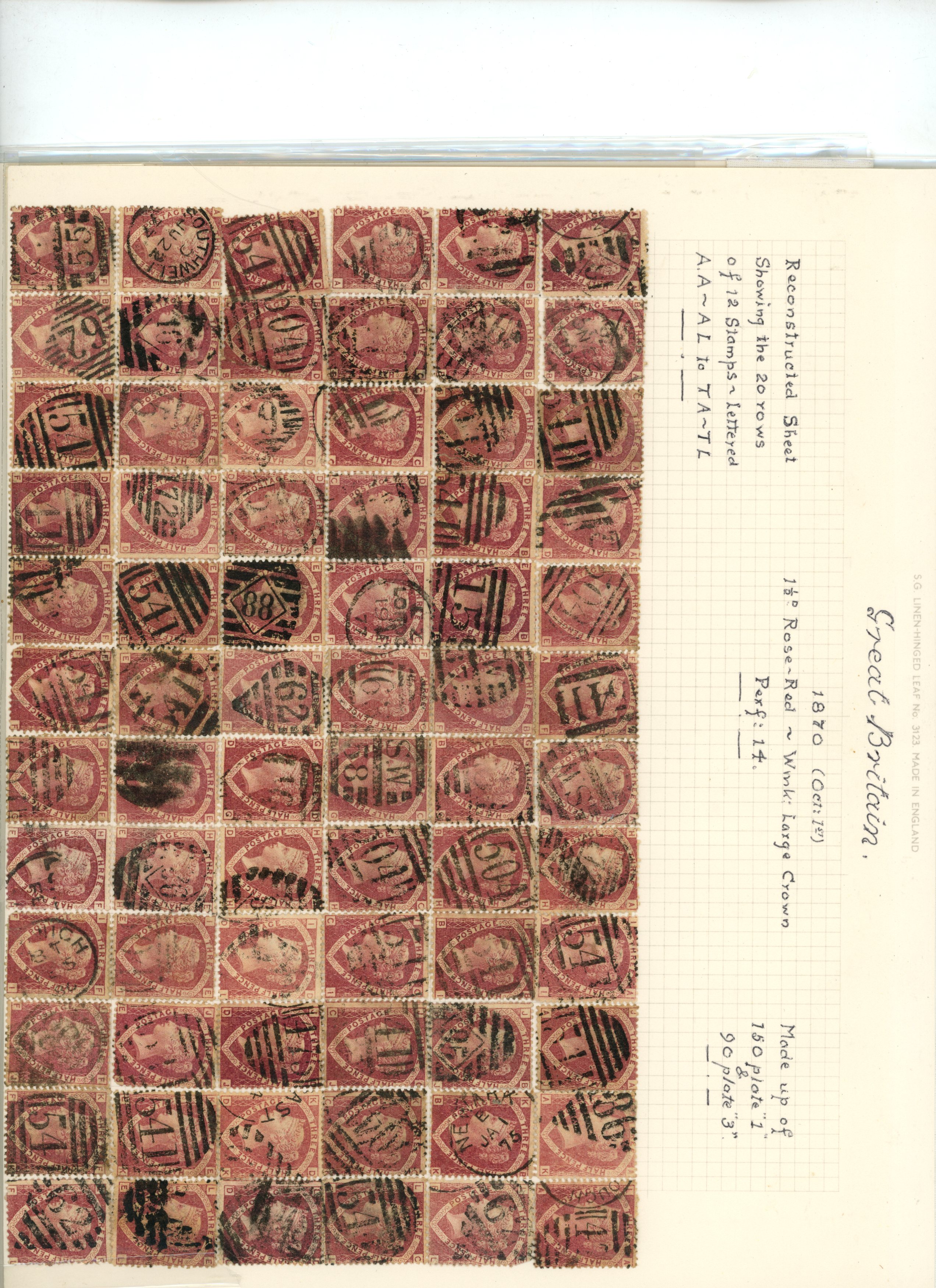 1870-73 1½d rose or lake-red complete...