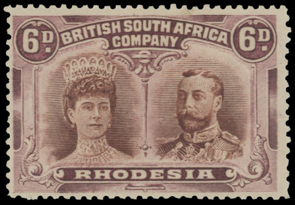 † 6d brown and purple SG 145 group mint