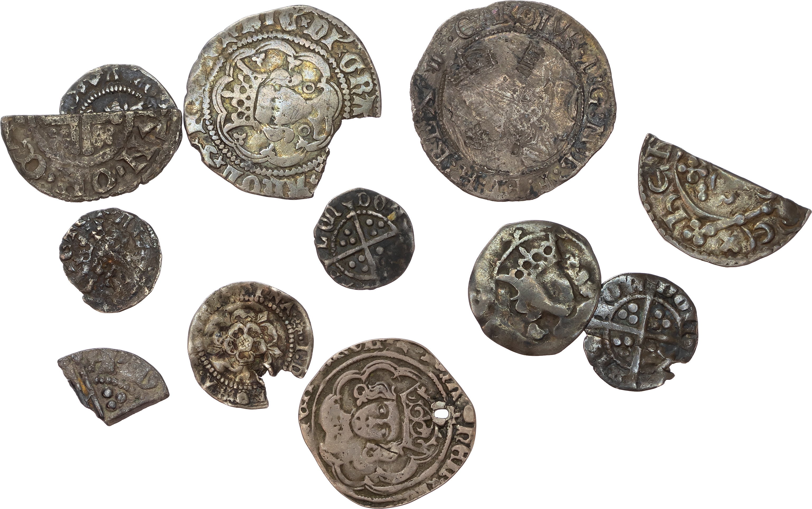 Lot of damaged hammered coins. [12]