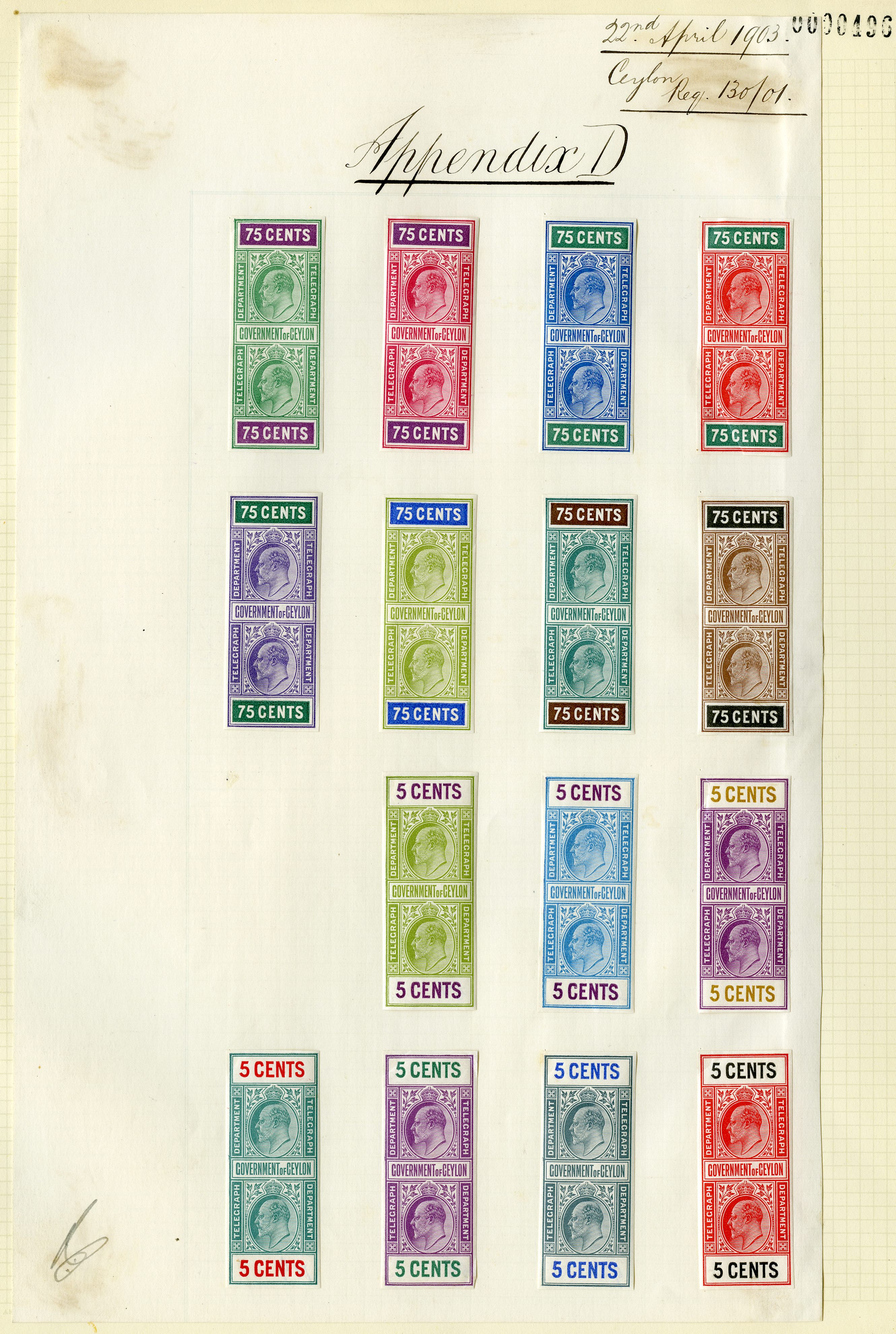 Ceylon telegraphs KEVII Appendix piece