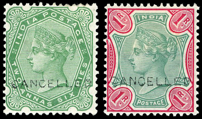 India SG 103-105 optd CANCELLED 