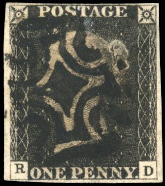 1840 1d Black Pl.3. Used Welshpool Solid Centre MC