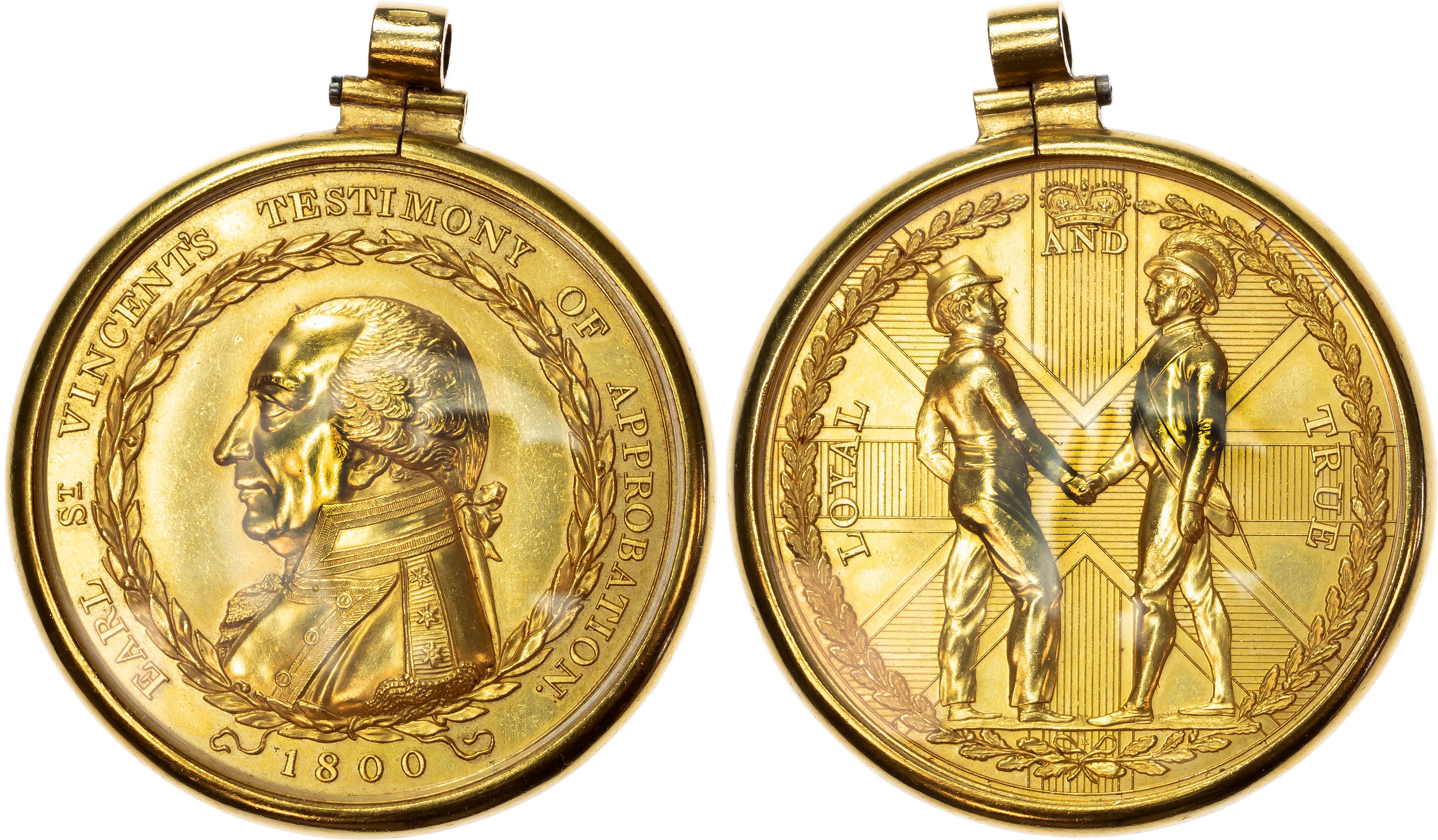 George III (1760-1820), Earl St. Vincent's Reward, Gold medal 1800 by C. Kuechler after Flaxman.