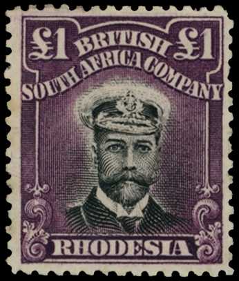 1913-7 £1 Head Die II, perf 14. Large part...