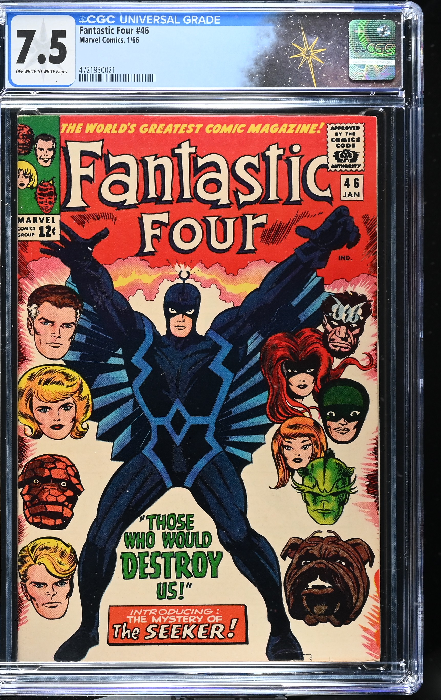 Fantastic Four #46 CGC 7.5 1st Full Appearance of Black Bolt (Marvel Comics, 1966) Off-White to White Pages