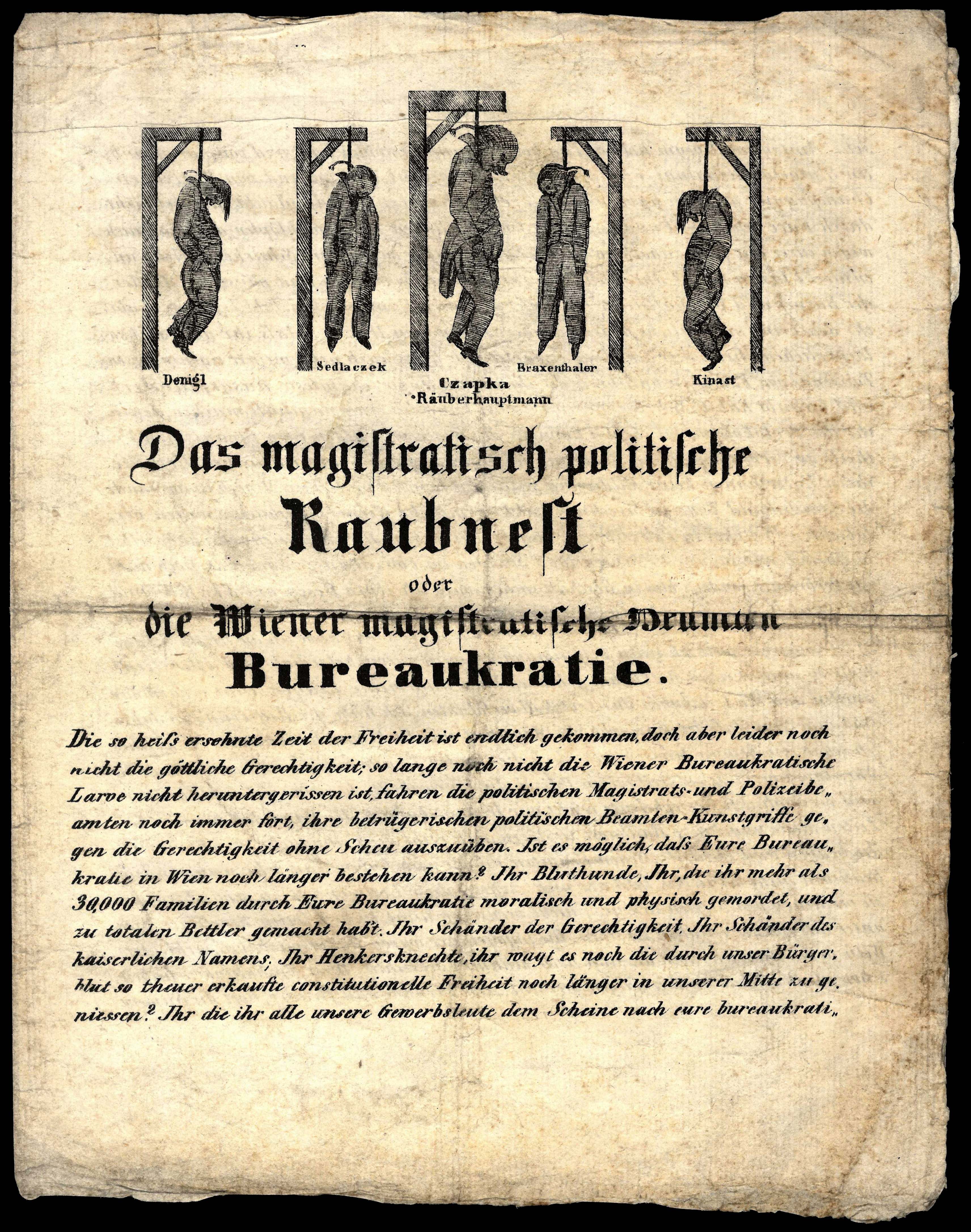Austria 1848-49  three-sided illustrated propaganda flier