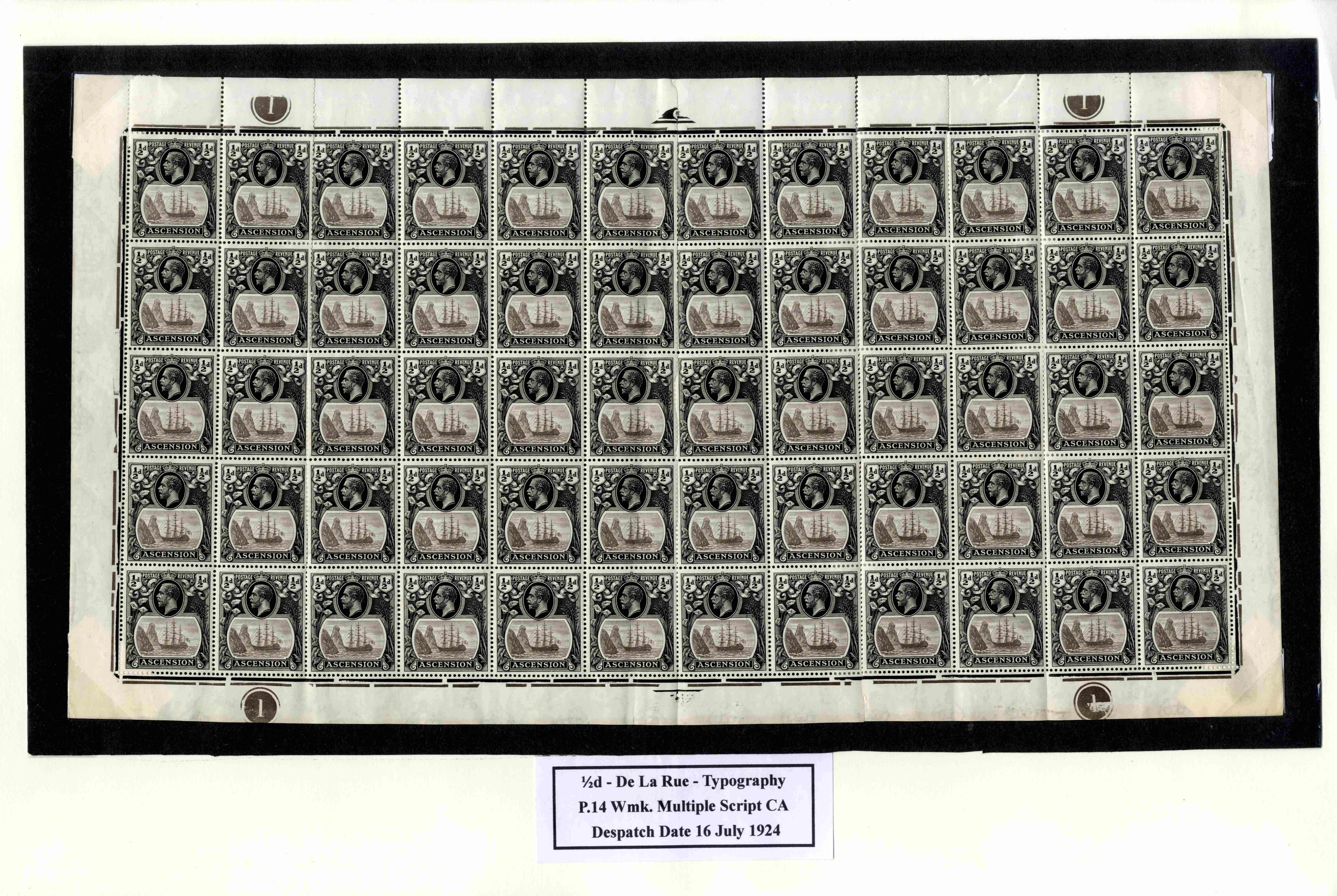 Ascension SG 10a-c sheet mint