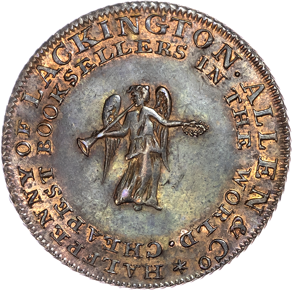 London – Finsbury Sq., James Lackington & James Allen Halfpenny 1795