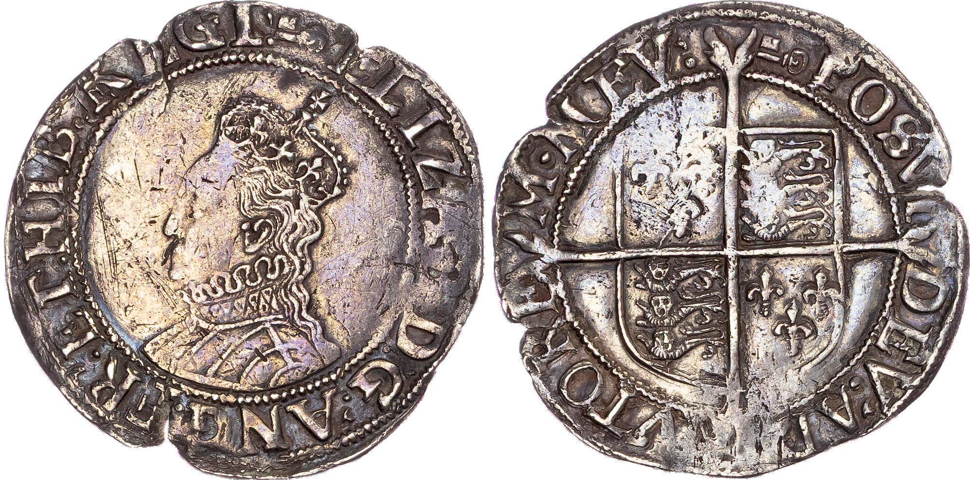 Elizabeth I (1558-1603), AR Shilling, Sixth issue, Tower Mint, mm: Key – 1595-98, bust 6B.