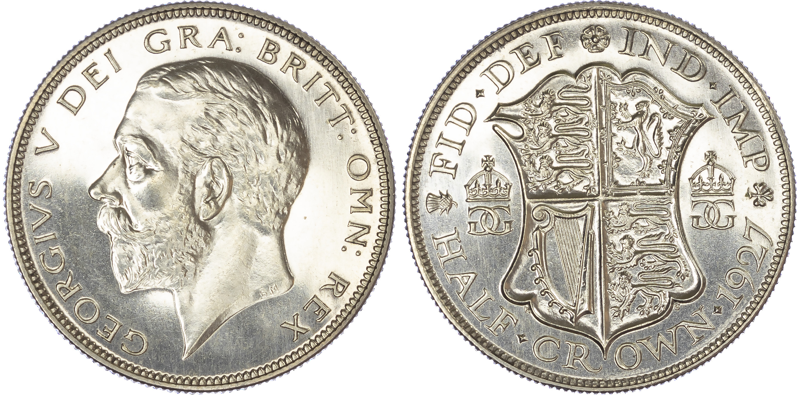 George V (1910-1936), Proof Halfcrown, 1927, modified bare head left, reverse crowned shield in Garter
(S.4037). As struck,...