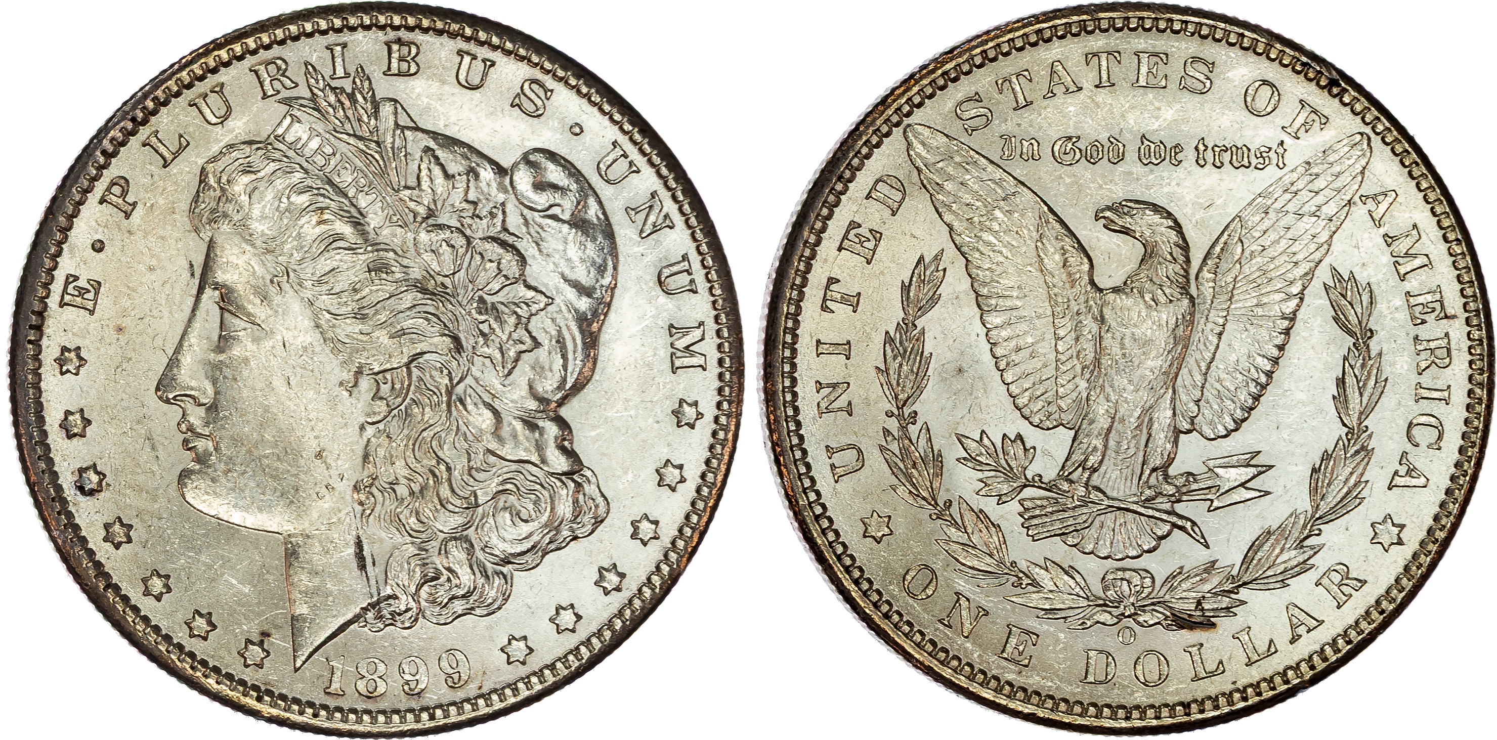USA , silver Morgan Dollar, 1899, New Orleans, 26.69g (KM 110). About Uncirculated.…