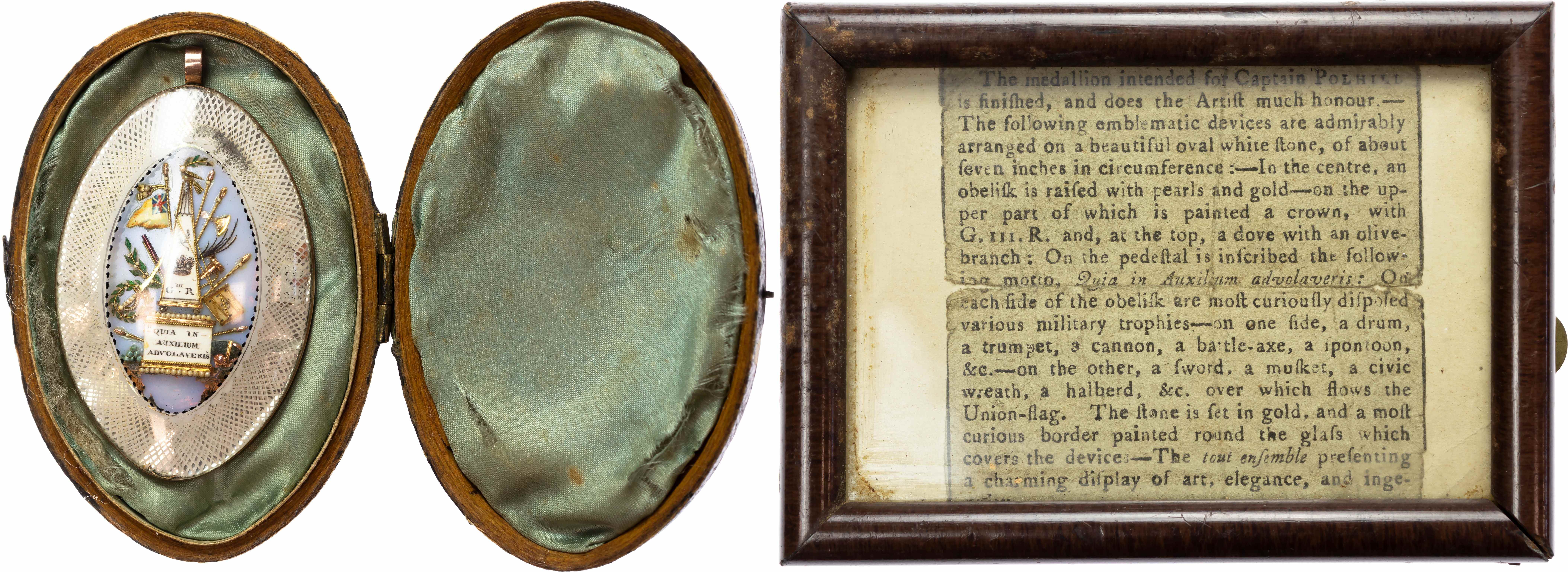 George III (1760-1820, a unique gold and jewelled medallion (64x36mm/17.24gm), c. 1791.