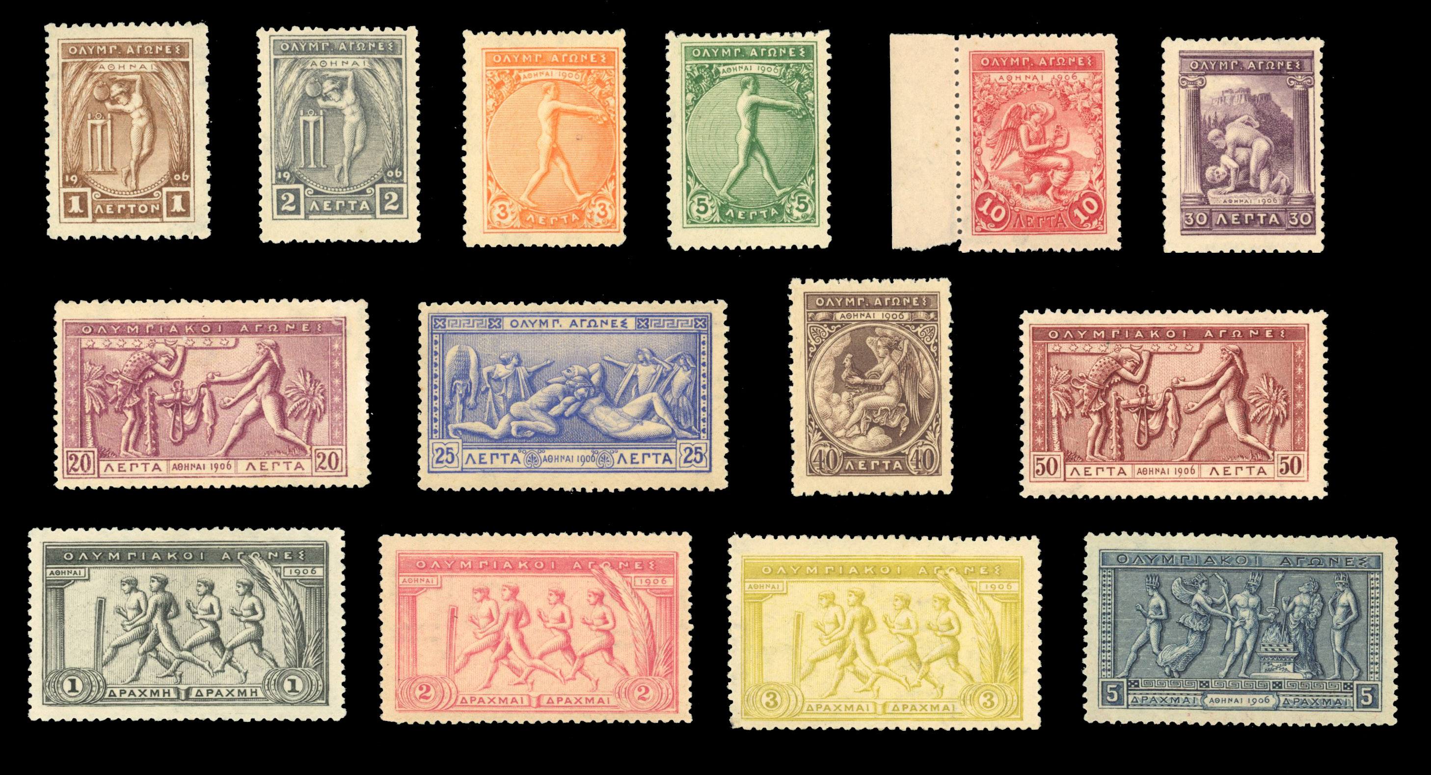 Greece 1906 Second Olympic Games set unmounted o.g.