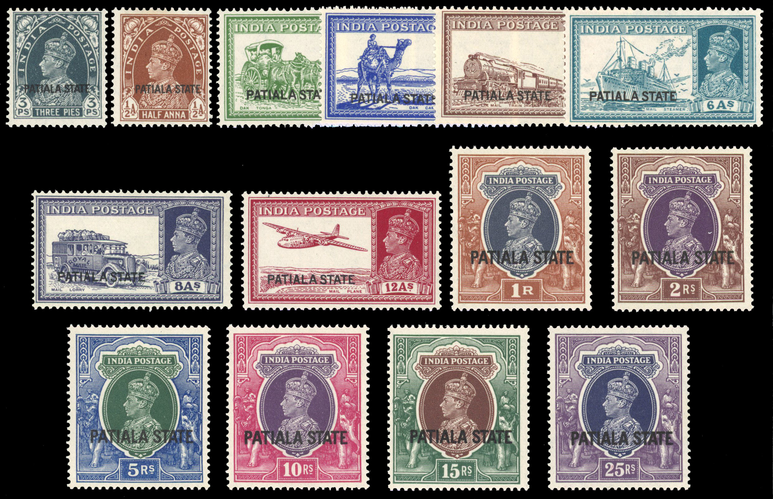 ICS Patiala SG 80-1, 86-97 mint