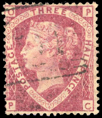 1870-74 1½d rose-red with error of lettering OP-PC