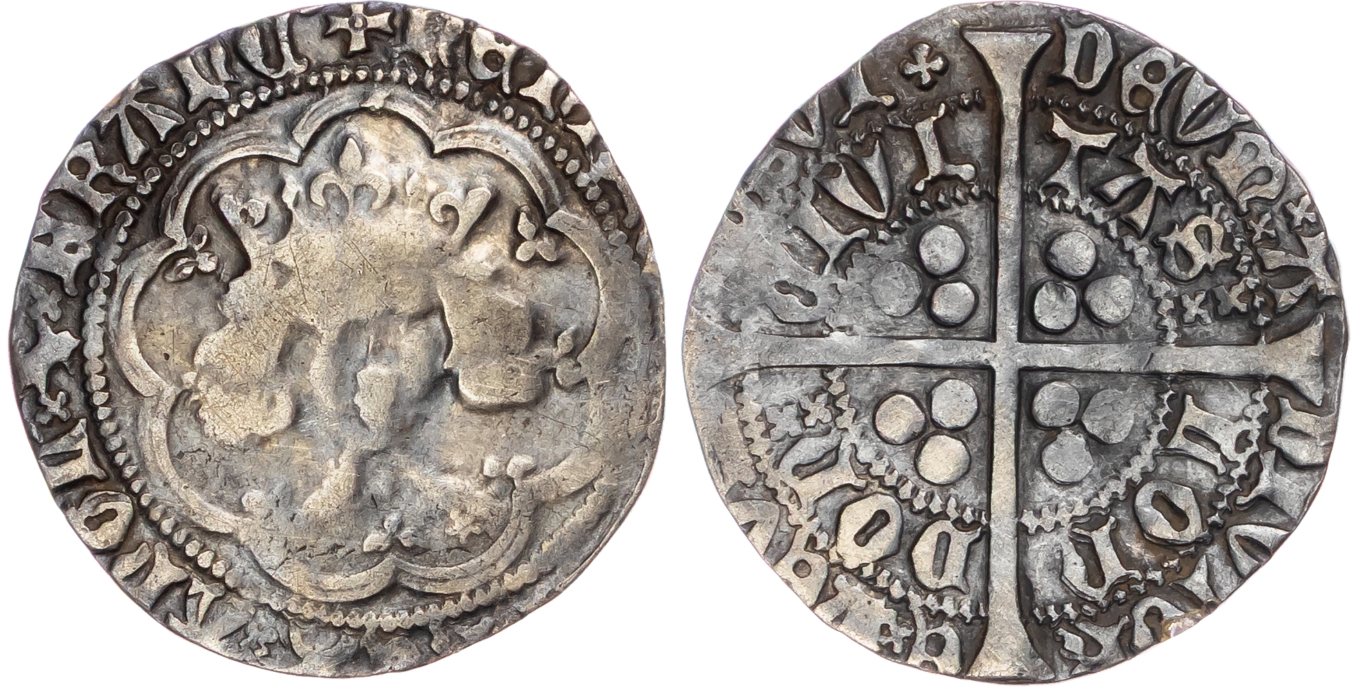 Henry V (1413-1422), AR Groat, Class C, Tower (London) mint, mm. pierced cross, pellet in centre.
