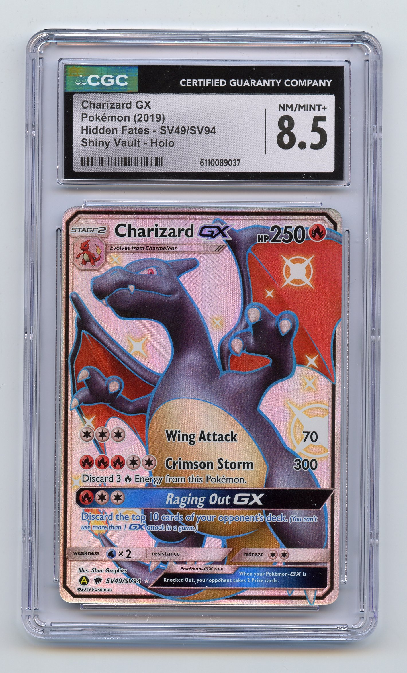 CGC 8.5 Charizard GX #SV49 Hidden Fates