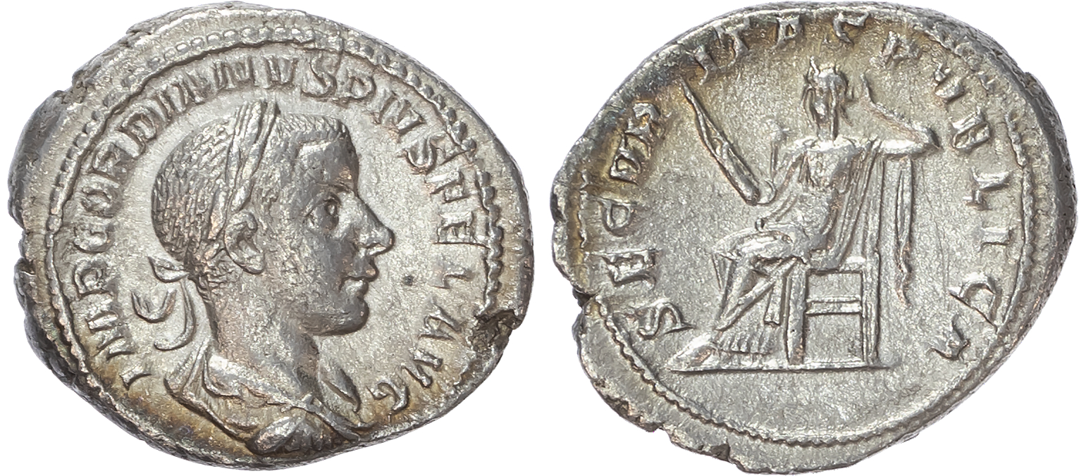 Gordian III (AD 238-244) AR Denarius, Rome, AD 241, 3.89g. 