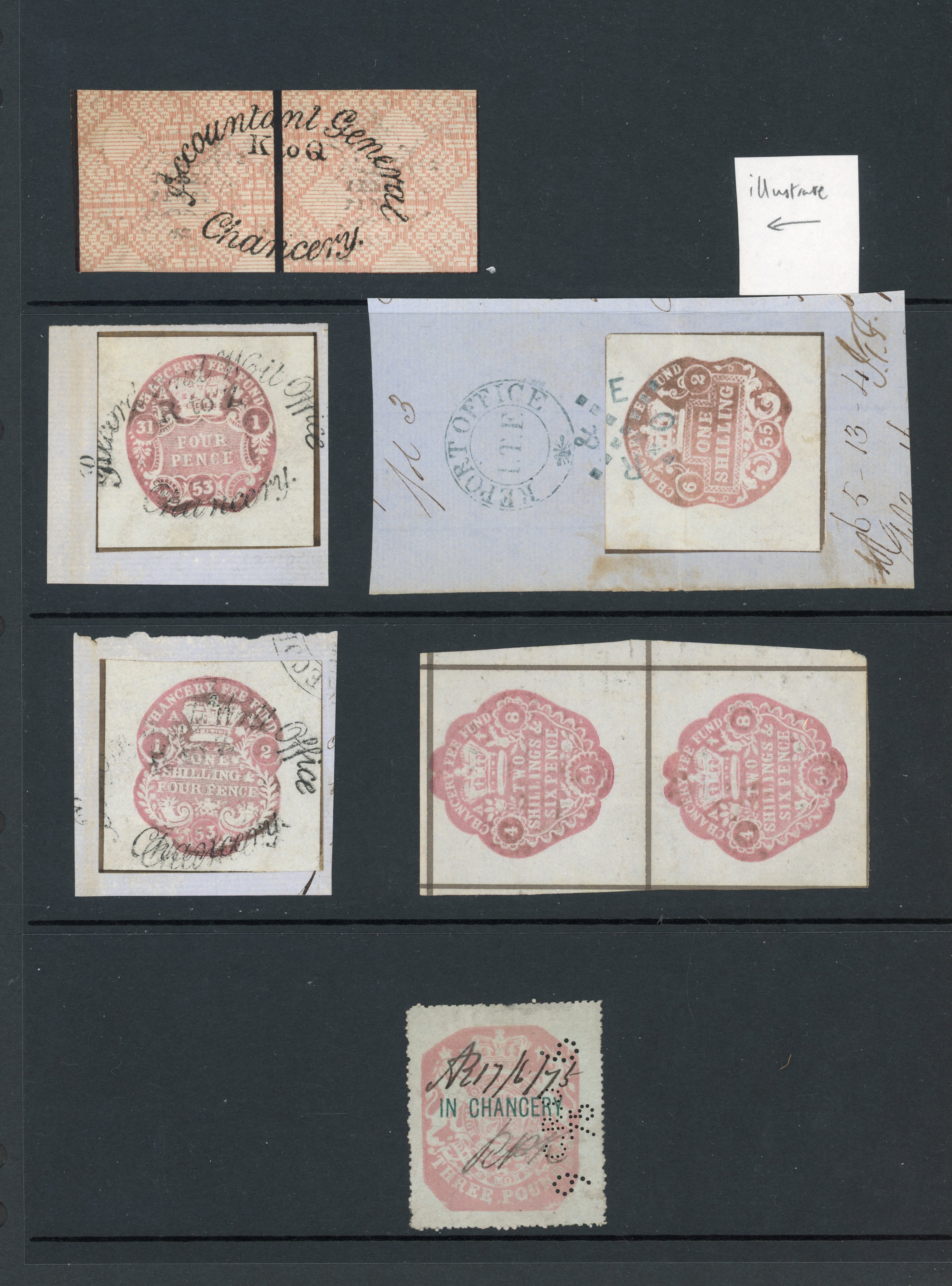 GB Chancery Court. 1852-75 range on display page and stocksheet
