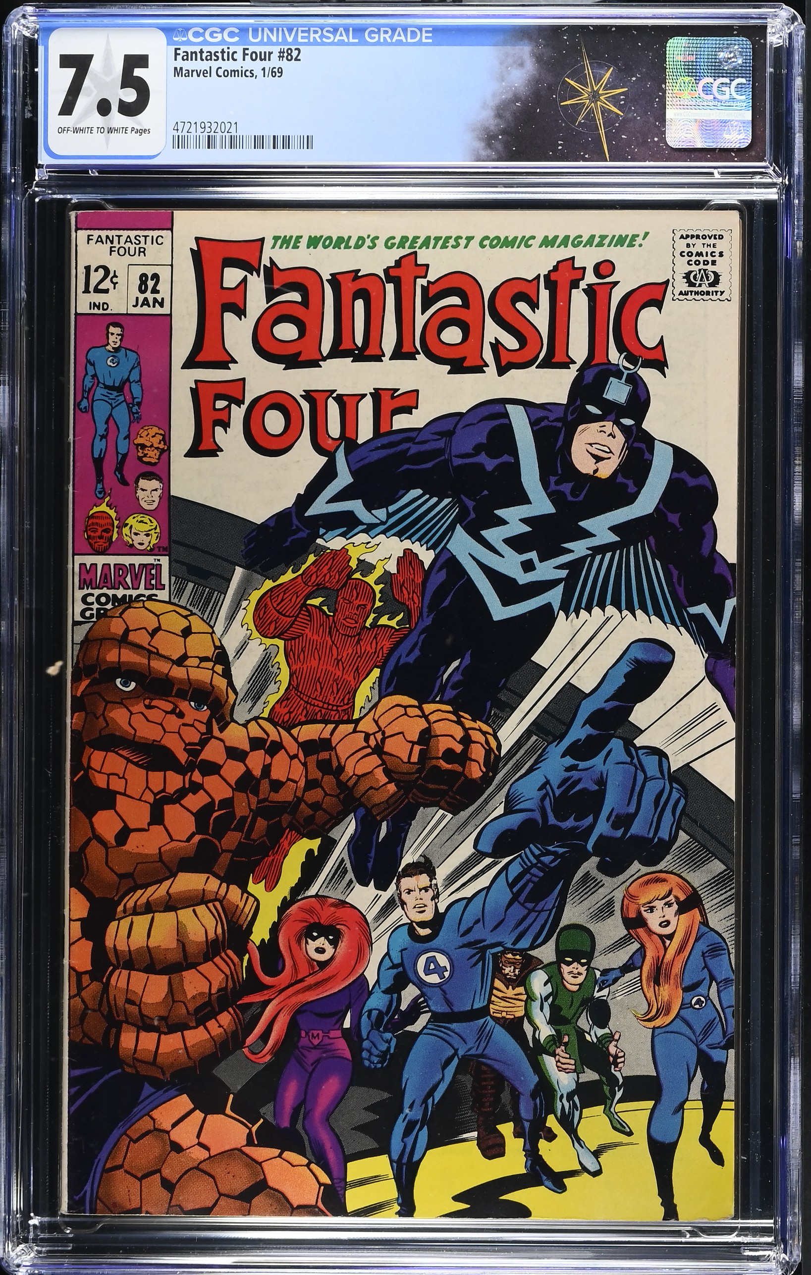 Fantastic Four #82 CGC 7.5 1st Appearance of Zorr (Marvel Comics, 1969) Off-White to White Pages