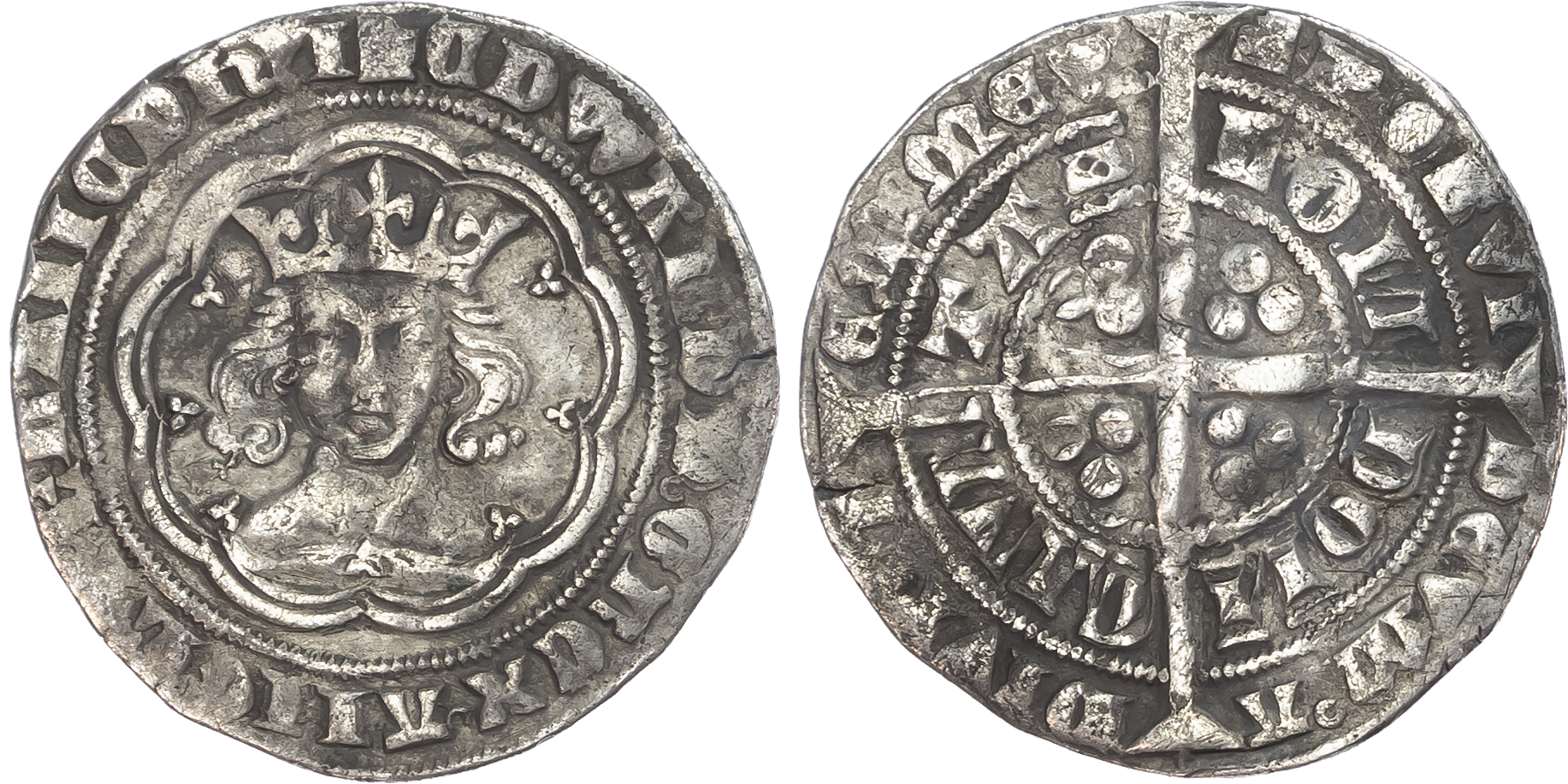 Edward III (1327-1377), Groat, fourth coinage, pre-treaty period, series C (1351-52).