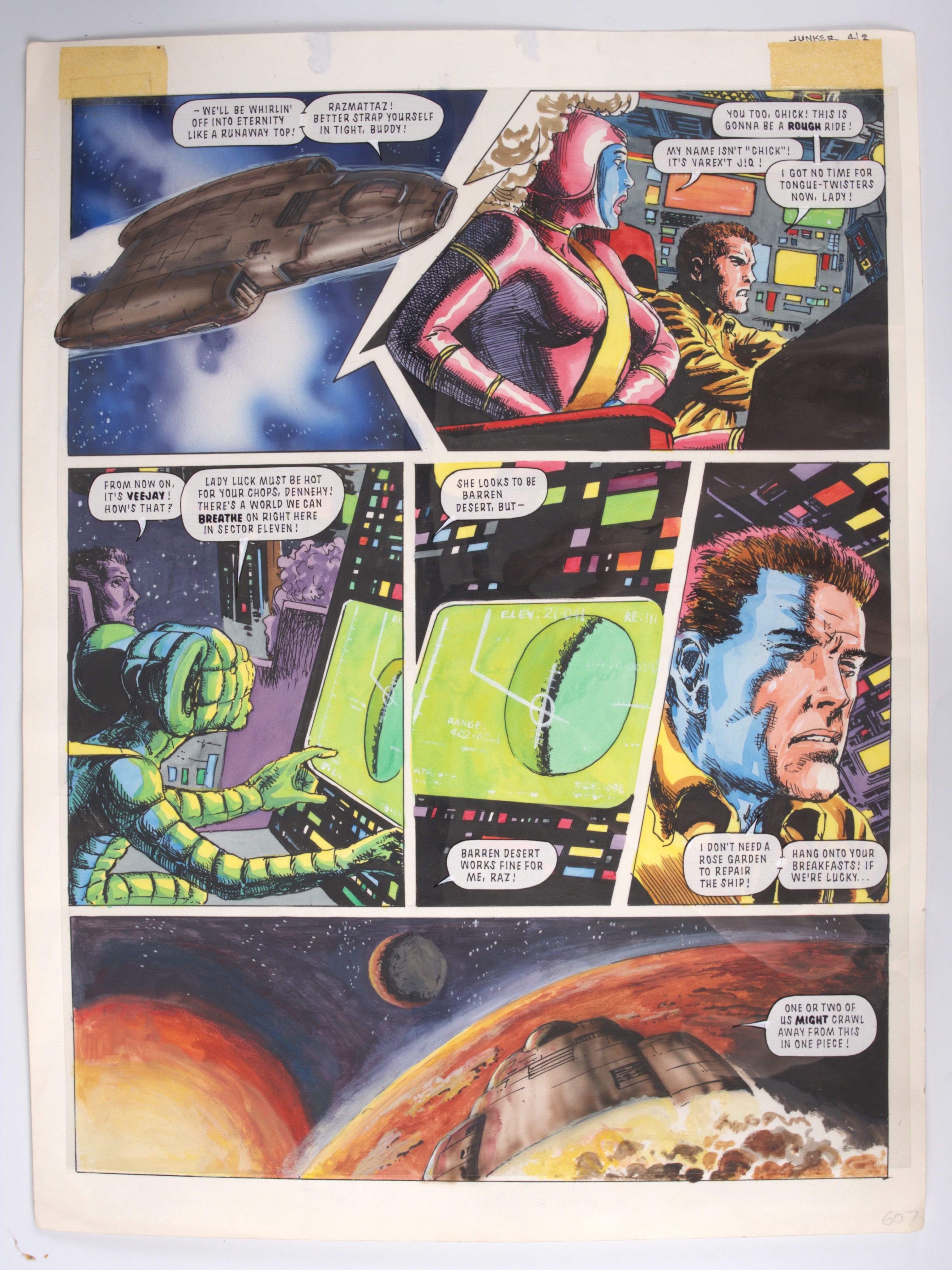 John Ridgway 2000 AD Prog #711 Junker Part: 1 Page 15 Full Colour Story Page (Fleetway, 1991)