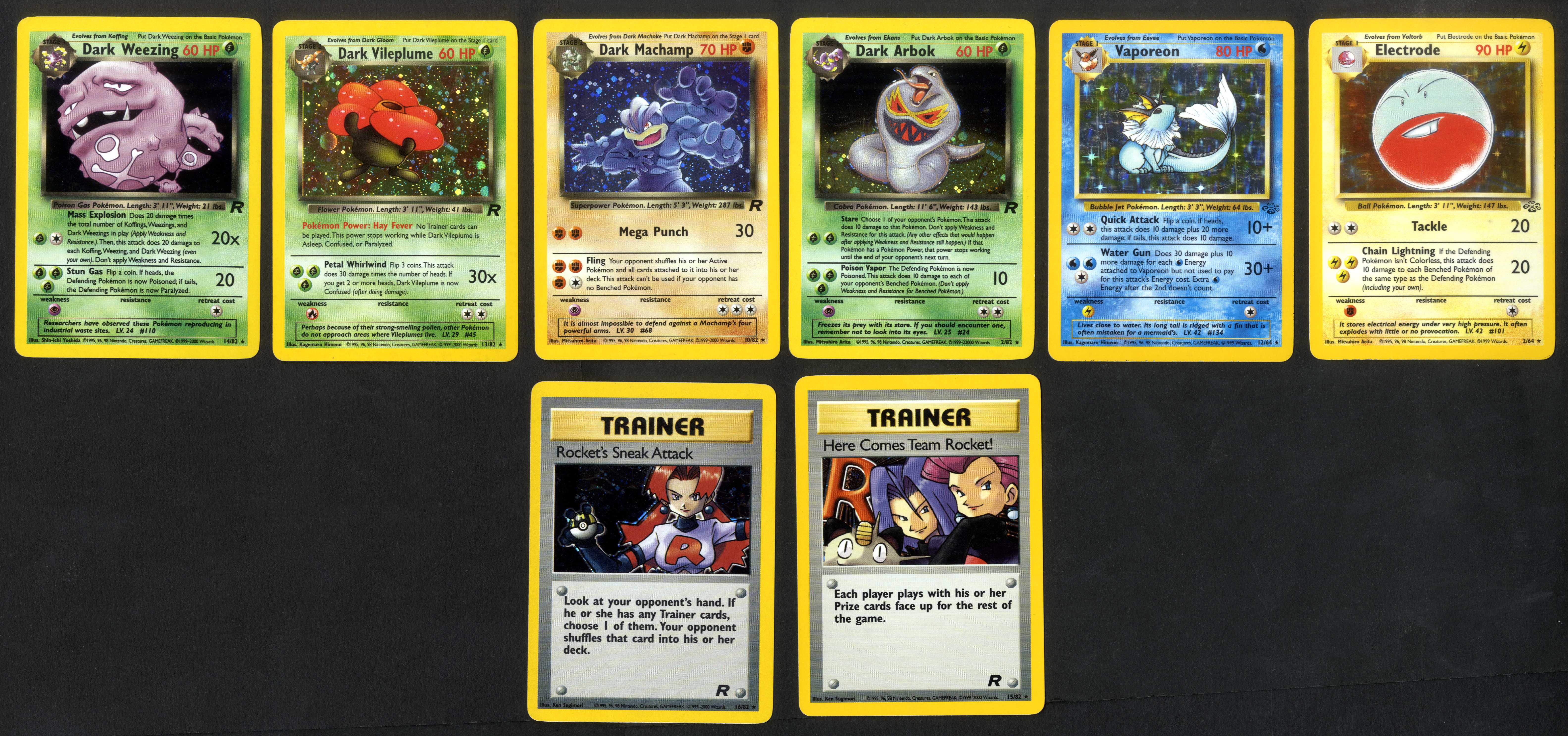 Vintage Holo Bundle - 8 Holos - Jungle, Team Rocket.