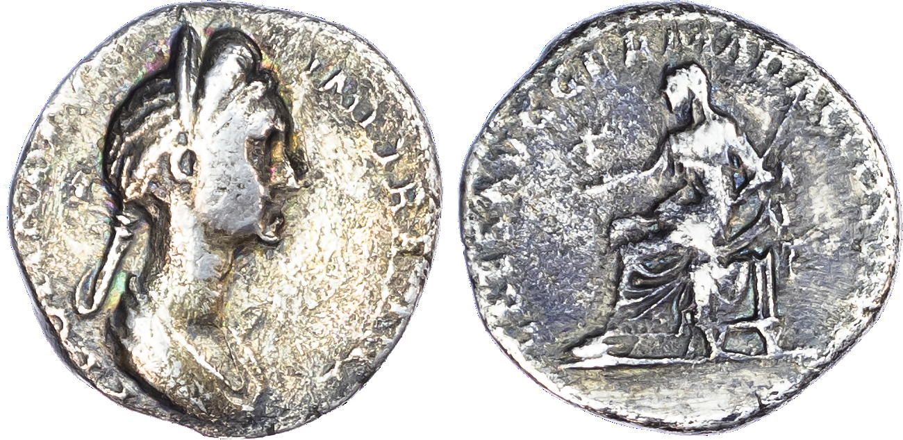Plotina (wife of Trajan) (AD 105-123) AR Denarius, Rome, AD 112-114, 3.29g.