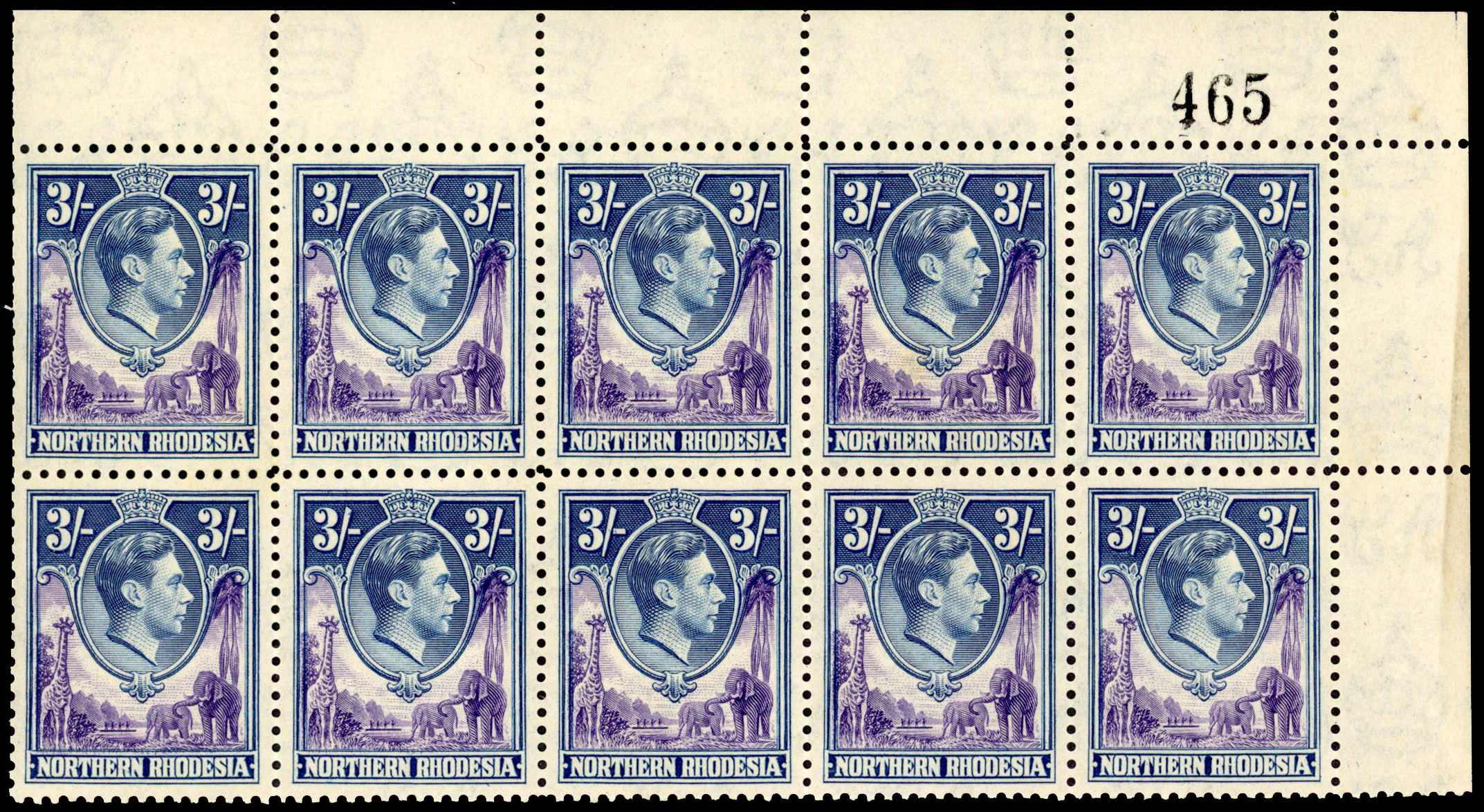 Northern Rhodesia SG 42 block mint