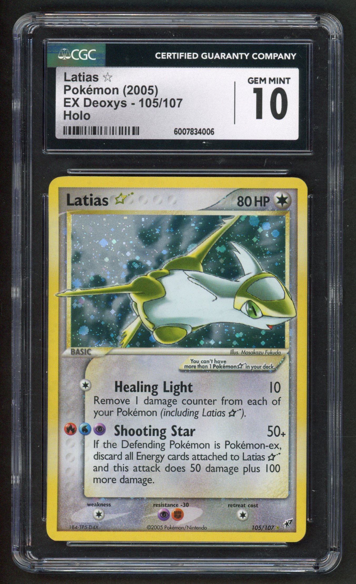 CGC 10 Latias ☆ Gold Star - EX Deoxys 2005 - 105/107 Holo