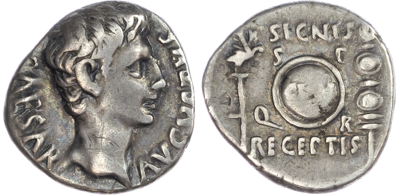 Augustus (27 BC – AD 14) AR Denarius, uncertain Spanish mint (Colonia Patricia?), c. 19 BC, 3.76g. AVGVSTVS CAESAR, bare