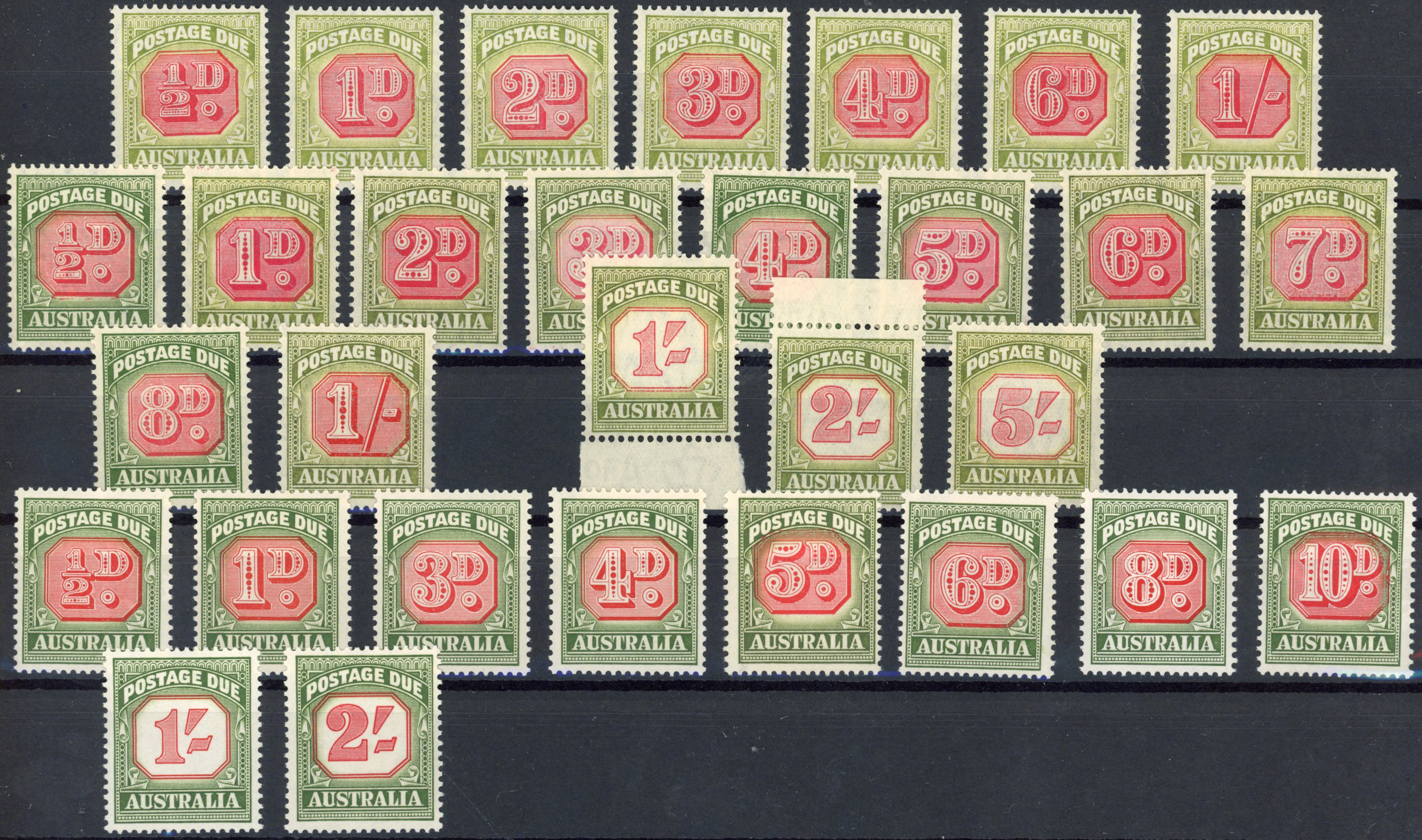 Australia Postage Dues SG D112-141 1938-60 mint