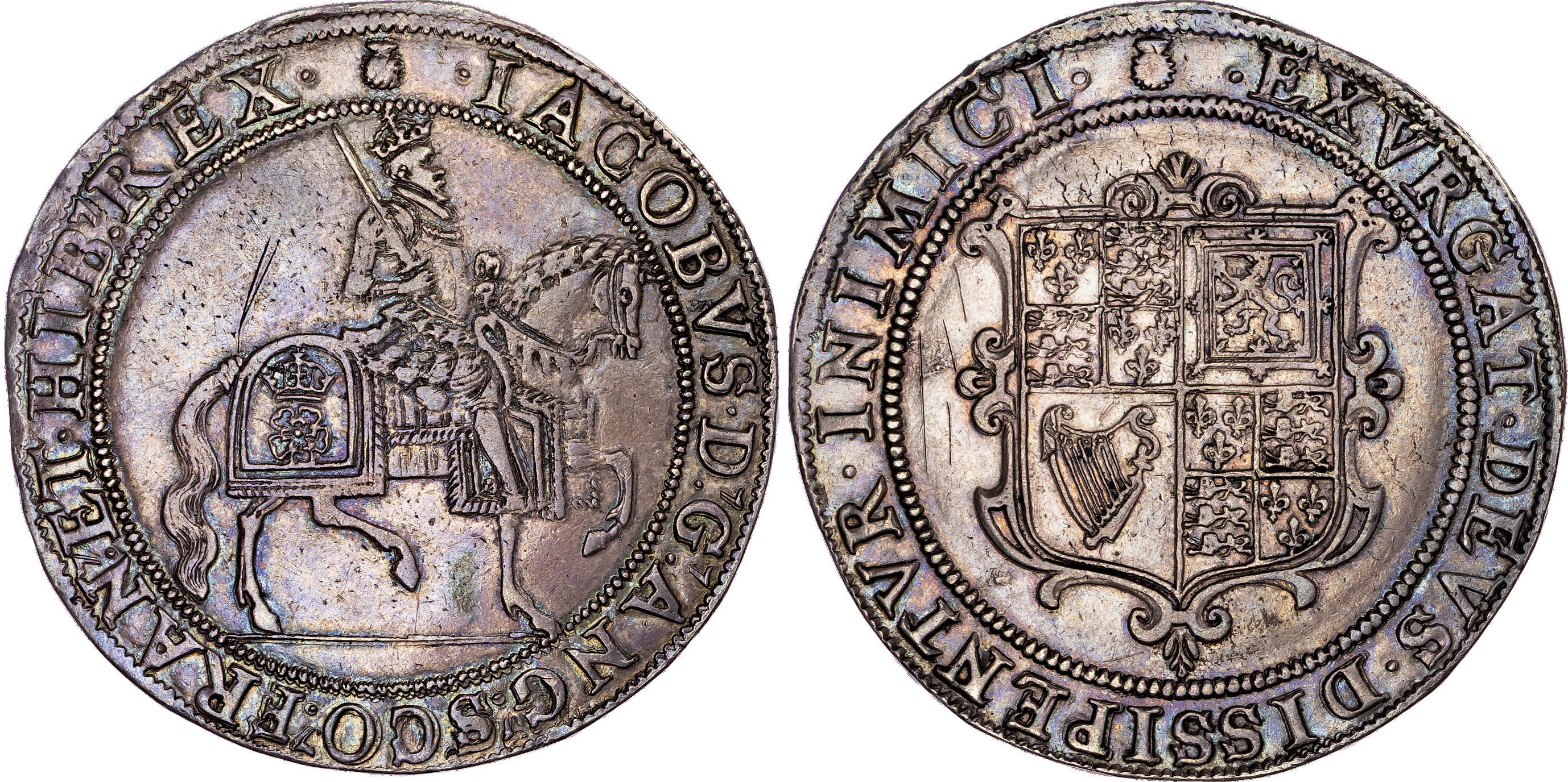 James I (1603-1625), AR Crown, First Coinage, Tower (London) mint, mm. thistle (1603-4).