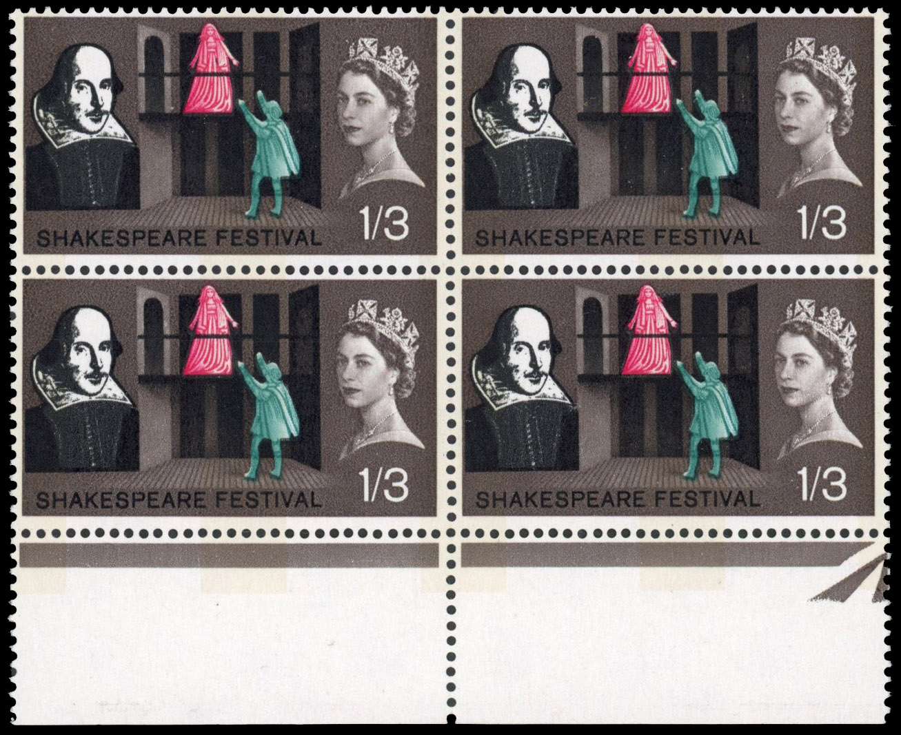 GB SG 648wi wmk inverted unmounted block of four