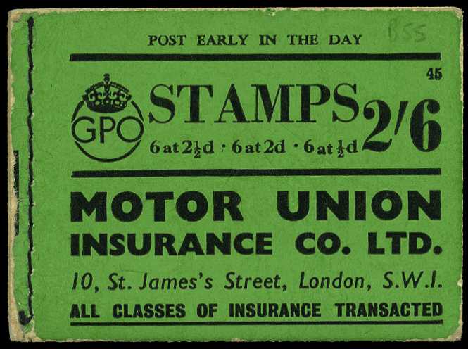 1941 (May) 2/6d booklet (#45), panes with...