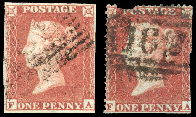 1854 1d Red brown Pl.168. (Die I, Alphabet II, Wmk. Small crown, Perf. 16). Used example
