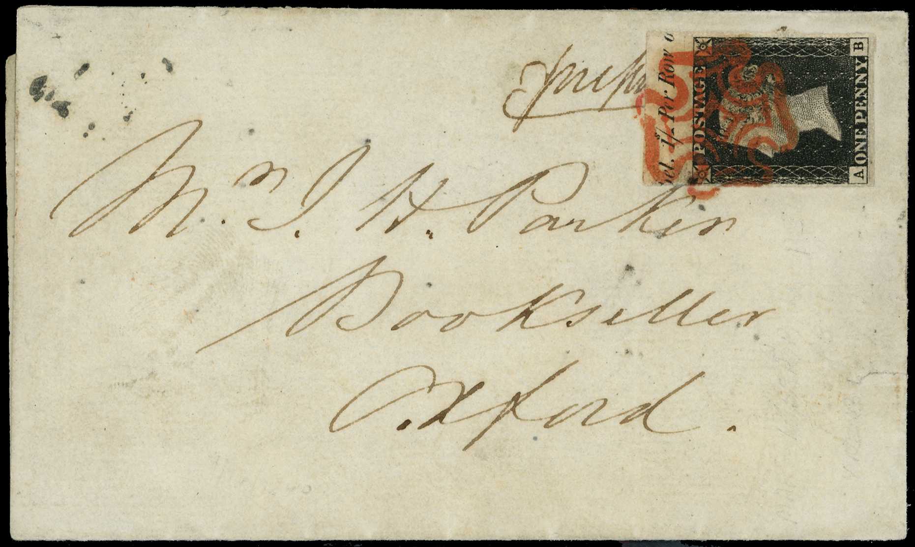 1840 1d black Pl.2. Very fine used four...