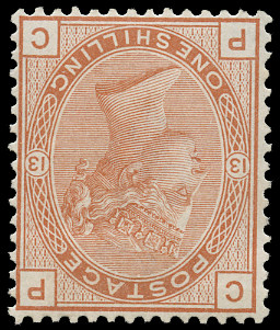 GB 1880  SG151wi Pl.13 Mint - unused o.g. wmk inverted example (PC)