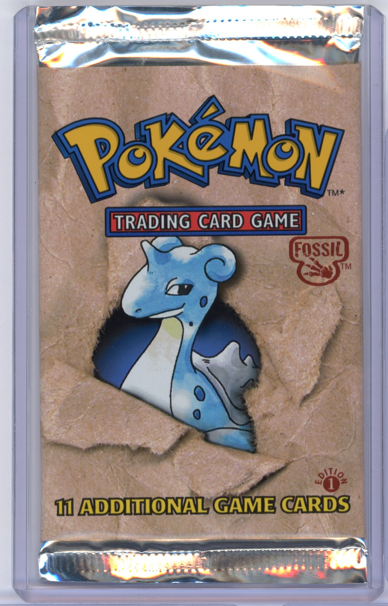 Fossil 1st Edition (1999) Sealed Booster Pack - Lapras Artwork (20.73g)