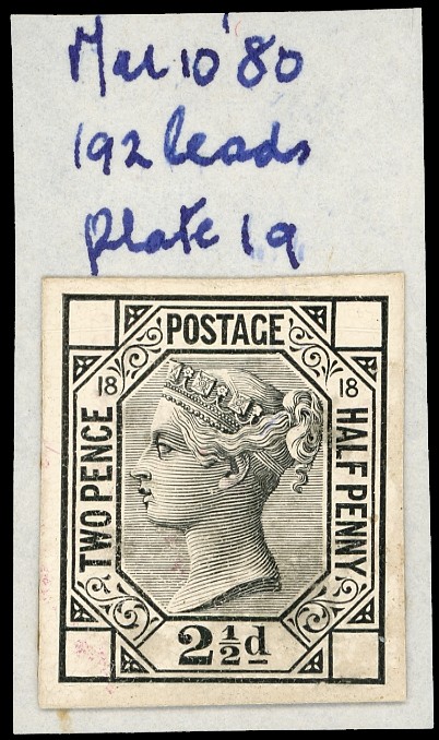 1876 Die proof of the 2½d plate 18 taken from the striking book