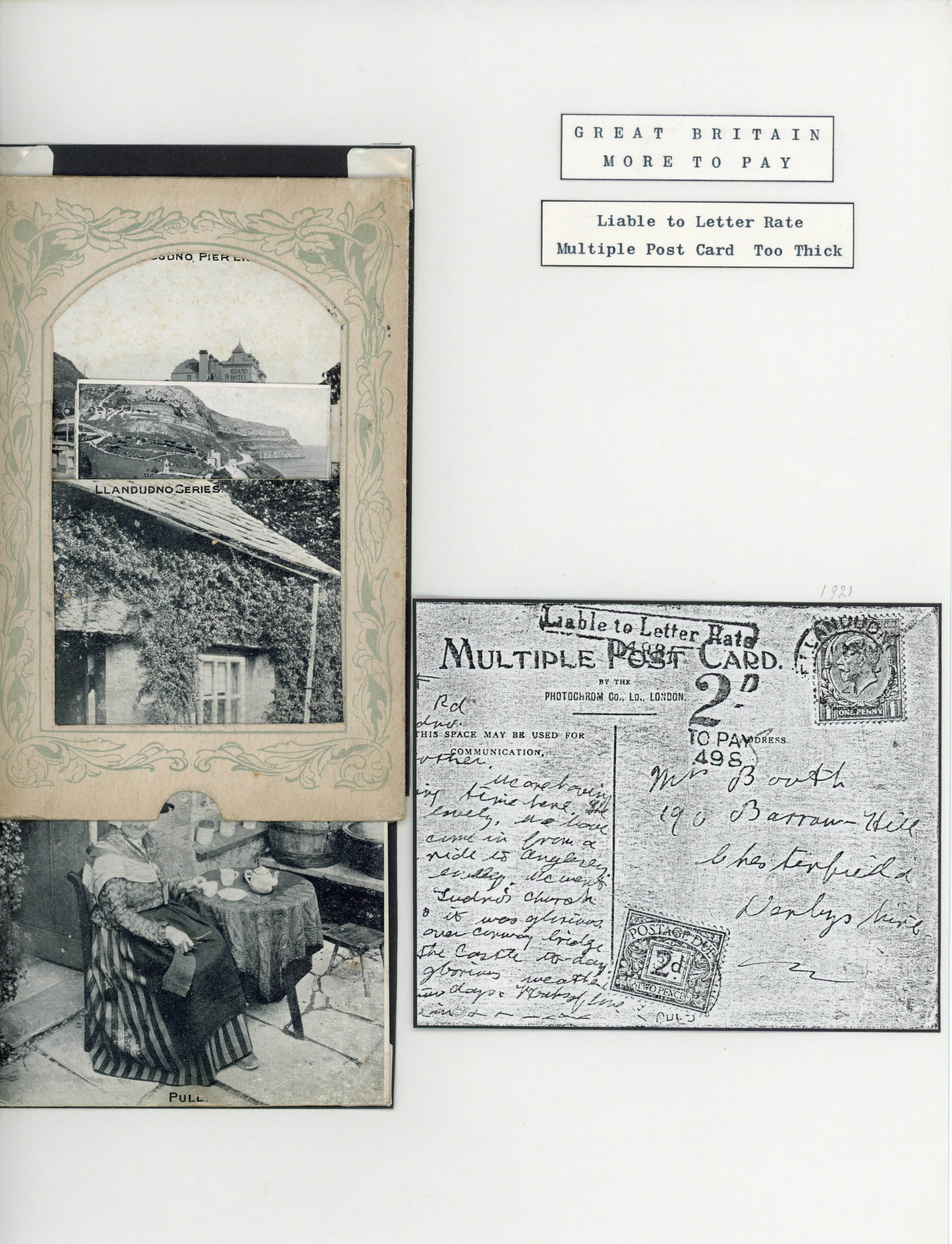 Great Britain 1921 novelty postcard containing postcards and images